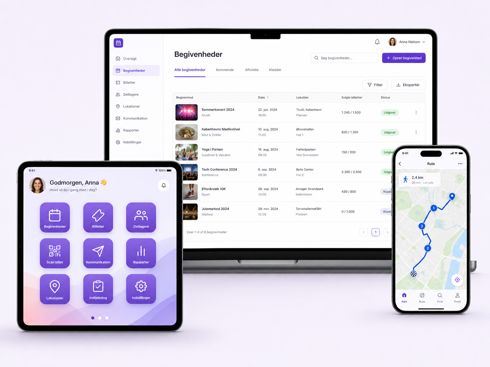 GoVisit-platformen på computer, tablet og mobil
